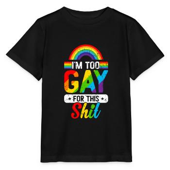 Dafür bin ich zu schwul - Stanley/Stella Kinder T-Shirt MINI CREATOR  - Schwarz - Vorne - Mikhail (115cm)