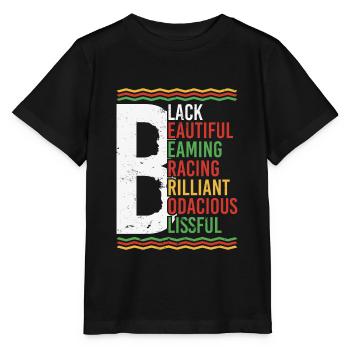 Noir Beau Rayonnant Contreventement Brillant - T-shirt bio MINI CREATOR Stanley/Stella Enfant - noir - Devant - Mikhail (115cm)
