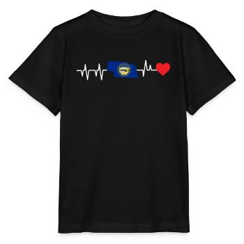 Nebraska herzschlag geschenk - Stanley/Stella Kinder T-Shirt MINI CREATOR  - Schwarz - Vorne - Mikhail (115cm)