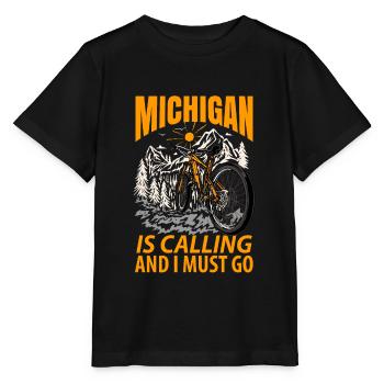 Michigan Reist Geschenk - Stanley/Stella Kinder T-Shirt MINI CREATOR  - Schwarz - Vorne - Mikhail (115cm)