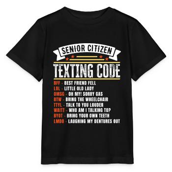 Lustiges Senioren-SMS-Code-Geschenk für - Stanley/Stella Kinder T-Shirt MINI CREATOR  - Schwarz - Vorne - Mikhail (115cm)