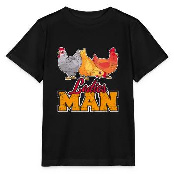 Ladies Man Funny Chicken Dad Chicken Farmer Chicke - Stanley/Stella Kinder T-Shirt MINI CREATOR  - Schwarz - Vorne - Mikhail (115cm)