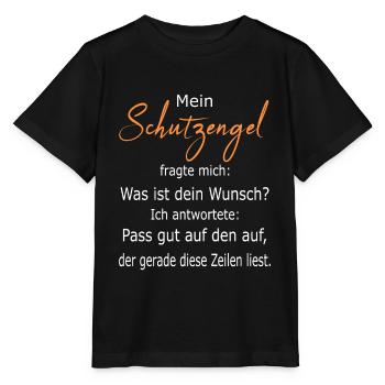 Schutzengel Engel - Stanley/Stella Kinder T-Shirt MINI CREATOR  - Schwarz - Vorne - Mikhail (115cm)