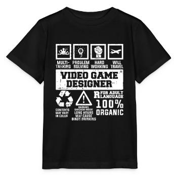 Video Game Designer - Stanley/Stella Kinder T-Shirt MINI CREATOR  - Schwarz - Vorne - Mikhail (115cm)