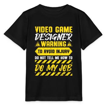 Video Game Designer - Stanley/Stella Kinder T-Shirt MINI CREATOR  - Schwarz - Vorne - Mikhail (115cm)