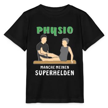 PHYSIO MANCHE MEINEN SUPERHELDEN - Stanley/Stella Kinder T-Shirt MINI CREATOR  - Schwarz - Vorne - Mikhail (115cm)