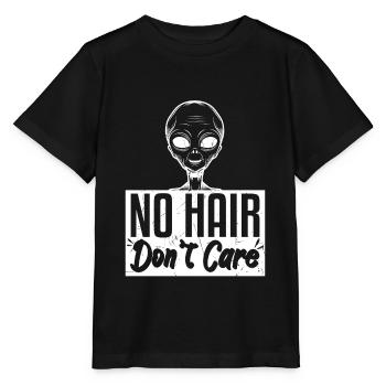No Hair Dont Care Funny Bald Head - Stanley/Stella MINI CREATOR Kids’ T-Shirt - black - Front - Mikhail (115cm)