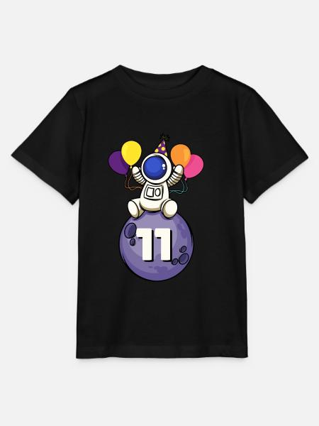 11 Jahre alt Weltraum Geburtstag 11.Geburtstag - Stanley/Stella Kinder T-Shirt MINI CREATOR - Schwarz