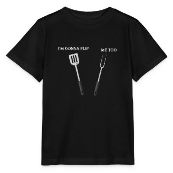 Je vais me retourner aussi - griller - T-shirt bio MINI CREATOR Stanley/Stella Enfant - noir - Devant - Mikhail (115cm)