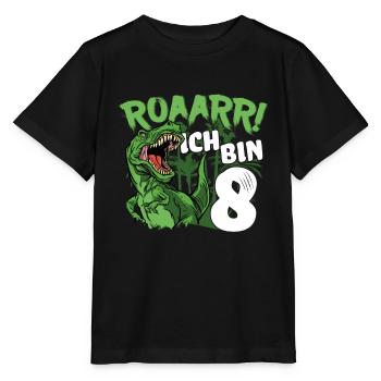 8. Geburtstag Junge 8 Jahre Dino Dinosaurier - Stanley/Stella Kinder T-Shirt MINI CREATOR  - Schwarz - Vorne - Mikhail (115cm)