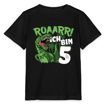 5. Geburtstag Junge 5 Jahre Dino Dinosaurier - Stanley/Stella Kinder T-Shirt MINI CREATOR  - Schwarz - Vorne - Mikhail (115cm)