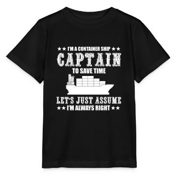 Container ship Captain - Stanley/Stella MINI CREATOR Kids’ T-Shirt - black - Front - Mikhail (115cm)