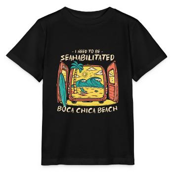 I Need To Be Seahabilitated Boca Chica Beach - Stanley/Stella Kinder T-Shirt MINI CREATOR  - Schwarz - Vorne - Mikhail (115cm)