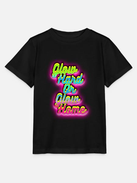 Glow Hard oder Glow Home - Stanley/Stella Kinder T-Shirt MINI CREATOR - Schwarz