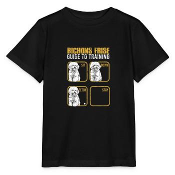 Bichon frise guide to training Sit down Fetch - Stanley/Stella MINI CREATOR Kids’ T-Shirt - black - Front - Mikhail (115cm)