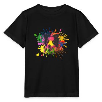Border collie in a splash art portrait - canine - Stanley/Stella MINI CREATOR Kids’ T-Shirt - black - Front - Mikhail (115cm)