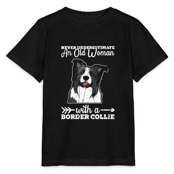 Unterschätze niemals eine alte Frau mit einer Grenze - Stanley/Stella Kinder T-Shirt MINI CREATOR  - Schwarz - Vorne - Mikhail (115cm)
