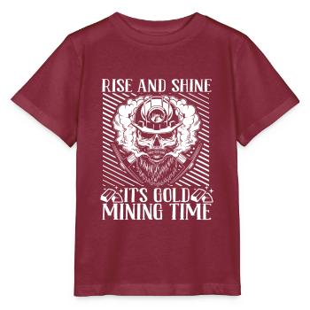 Goldbergbau Goldmine - Stanley/Stella Kinder T-Shirt MINI CREATOR  - Burgunderrot - Vorne - Kain (125cm)