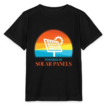 Powered By Solar Panels Photovoltaik - Stanley/Stella Kinder T-Shirt MINI CREATOR  - Schwarz - Vorne - Mikhail (115cm)