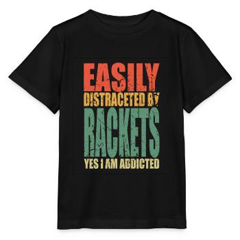 Rackets Spruch lustig - Stanley/Stella Kinder T-Shirt MINI CREATOR  - Schwarz - Vorne - Mikhail (115cm)