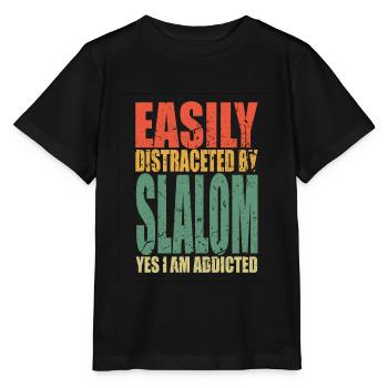 Slalom saying funny - Stanley/Stella MINI CREATOR Kids’ T-Shirt - black - Front - Mikhail (115cm)