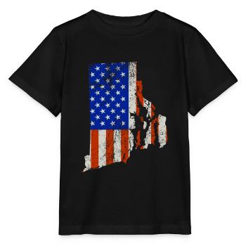 Rhode Island Home Usa flaggen geschenk - Stanley/Stella Kinder T-Shirt MINI CREATOR  - Schwarz - Vorne - Mikhail (115cm)