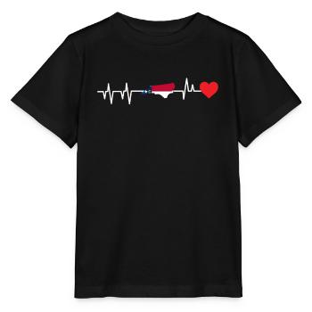 North Carolina heartbeat gift - Stanley/Stella MINI CREATOR Kids’ T-Shirt - black - Front - Mikhail (115cm)