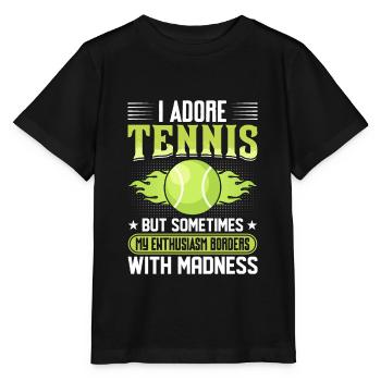 J’aime le tennis Avec enthousiasme Drôles de joueurs - T-shirt bio MINI CREATOR Stanley/Stella Enfant - noir - Devant - Mikhail (115cm)