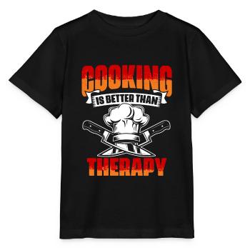 Besser als Therapie Lustiger Kochkunst-Humor für - Stanley/Stella Kinder T-Shirt MINI CREATOR  - Schwarz - Vorne - Mikhail (115cm)