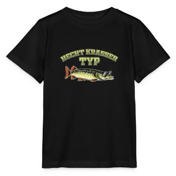 Hecht Krasser Type amusant pour brochet, pêcheur - T-shirt bio MINI CREATOR Stanley/Stella Enfant - noir - Devant - Mikhail (115cm)
