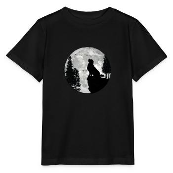Golden retriever howling at the moon - mobility - Stanley/Stella MINI CREATOR Kids’ T-Shirt - black - Front - Mikhail (115cm)