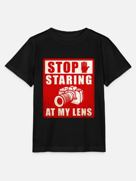 Photography Camera Lens Stof - Stanley/Stella Kinder T-Shirt MINI CREATOR  - Schwarz