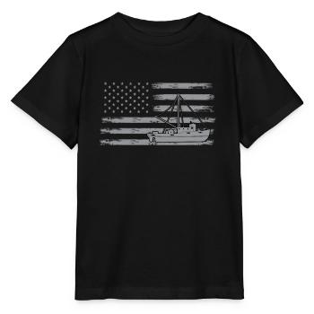 Fischkutter USA Fahne - Stanley/Stella Kinder T-Shirt MINI CREATOR  - Schwarz - Vorne - Mikhail (115cm)