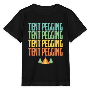 Tent Pegging Tent Forest Vintage Distressed - Stanley/Stella MINI CREATOR Kids’ T-Shirt - black - Front - Mikhail (115cm)