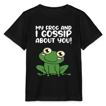 Mein Frosch Und Ich Klatschen Über Dich - Stanley/Stella Kinder T-Shirt MINI CREATOR  - Schwarz - Vorne - Mikhail (115cm)