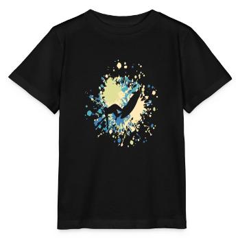 Surfer sur la grande éclaboussure de couleur - T-shirt bio MINI CREATOR Stanley/Stella Enfant - noir - Devant - Mikhail (115cm)