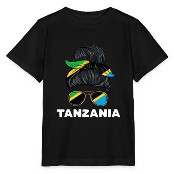 Tansania Girl - Stanley/Stella Kinder T-Shirt MINI CREATOR  - Schwarz - Vorne - Mikhail (115cm)
