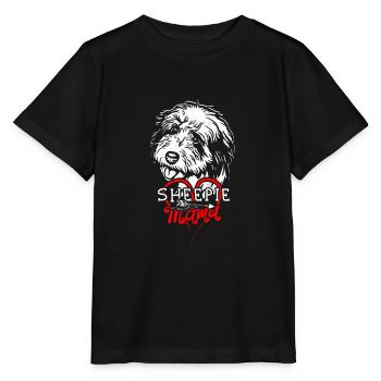 Sheepie Mama - chien de berger anglais - T-shirt bio MINI CREATOR Stanley/Stella Enfant - noir - Devant - Mikhail (115cm)