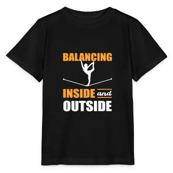 Balancing Inside and Outside Slackline Yoga Slack - Stanley/Stella Kinder T-Shirt MINI CREATOR  - Schwarz - Vorne - Mikhail (115cm)