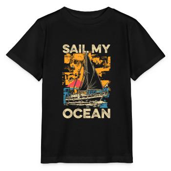 Seglen Segelboot Segler - Stanley/Stella Kinder T-Shirt MINI CREATOR  - Schwarz - Vorne - Mikhail (115cm)