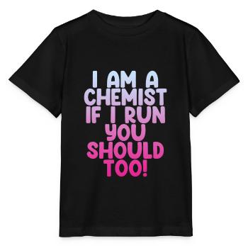 Je suis chimiste, si je cours, vous devriez aussi! 2 - T-shirt bio MINI CREATOR Stanley/Stella Enfant - noir - Devant - Mikhail (115cm)