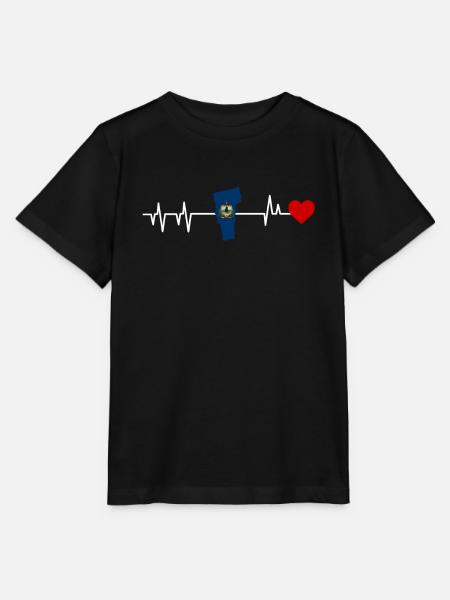 Vermont herzschlag geschenk - Stanley/Stella Kinder T-Shirt MINI CREATOR - Schwarz