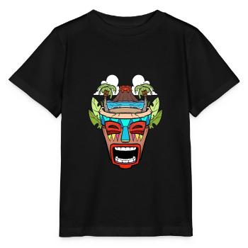 Tiki Head Tiki Hawaï Hawaï Luau - T-shirt bio MINI CREATOR Stanley/Stella Enfant - noir - Devant - Mikhail (115cm)