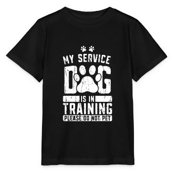 My service dog is in training Please do not pet - - Stanley/Stella MINI CREATOR Kids’ T-Shirt - black - Front - Mikhail (115cm)