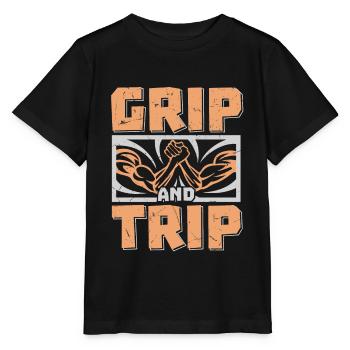 Grip And Trip Arm Wrestling - Stanley/Stella MINI CREATOR Kids’ T-Shirt - black - Front - Mikhail (115cm)