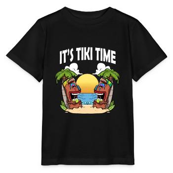Tiki Head It's Tiki Time Hawaiian Hawaii Luau - Stanley/Stella MINI CREATOR Kids’ T-Shirt - black - Front - Mikhail (115cm)