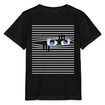 Les yeux ouverts - Espion de surveillance curieux - T-shirt bio MINI CREATOR Stanley/Stella Enfant - noir - Devant - Mikhail (115cm)