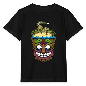 Tiki Head Tiki Hawaï Hawaï Luau - T-shirt bio MINI CREATOR Stanley/Stella Enfant - noir - Devant - Mikhail (115cm)