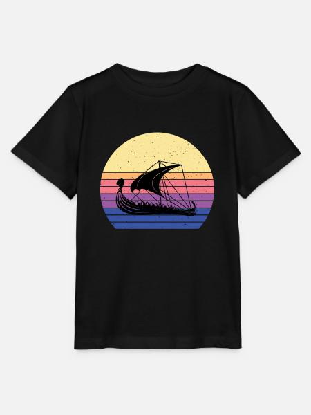 Wikingerschiff - Stanley/Stella Kinder T-Shirt MINI CREATOR  - Schwarz