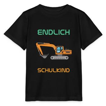 Endlich Schulkind mit Bagger - 2022 | Schulanfang - Stanley/Stella Kinder T-Shirt MINI CREATOR  - Schwarz - Vorne - Mikhail (115cm)